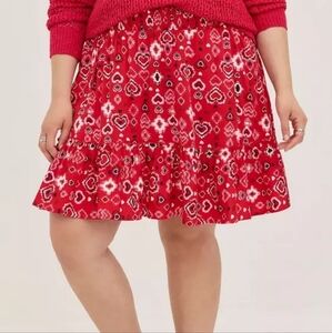Torrid Red Heart High Waisted Mini Skirt